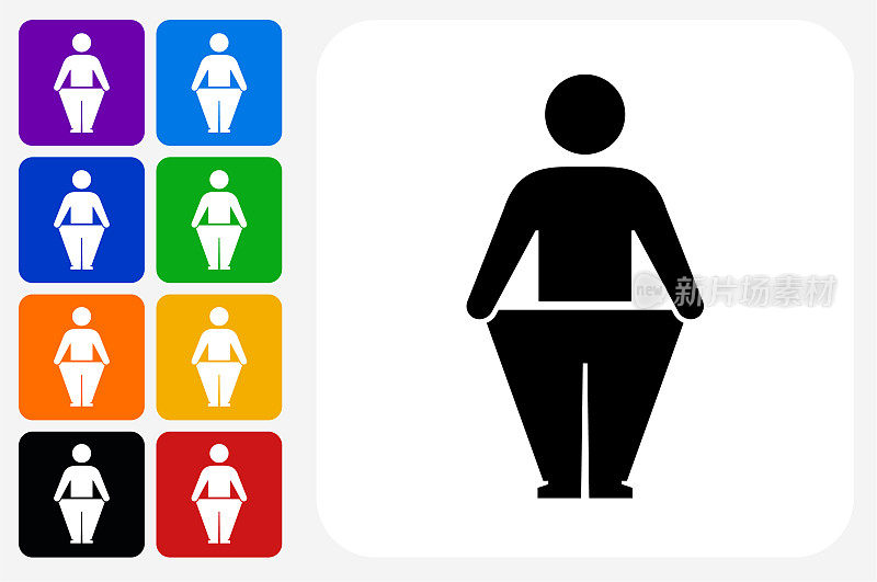 Stick Figure和Weight Loss图标方形按钮设置